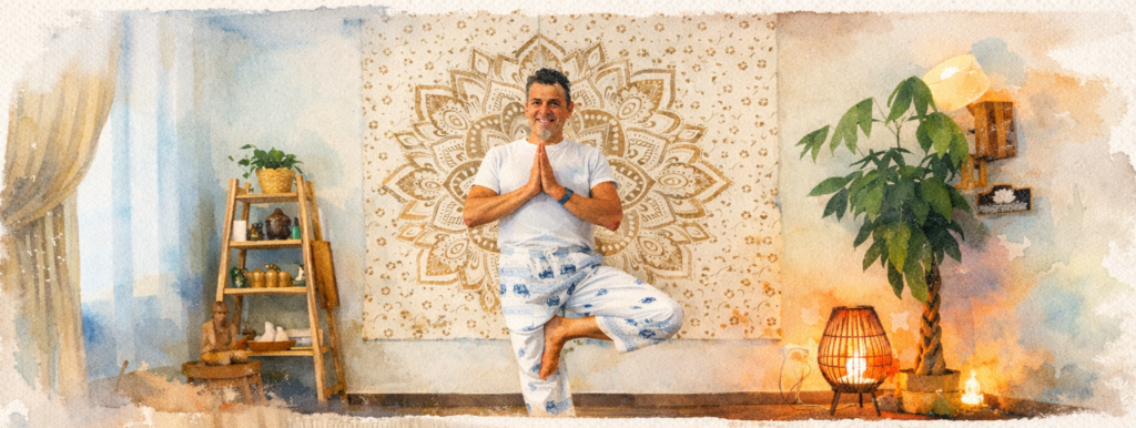 Günter Yoga Wasserfarbenzeichnung